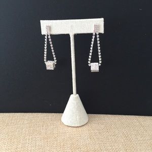 Dangling Bling Square Pierced Earrings